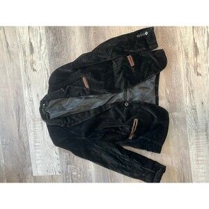 Vintage Women’s S Blazer Velour Blazer Velvet Black Suit Jacket Brown accents